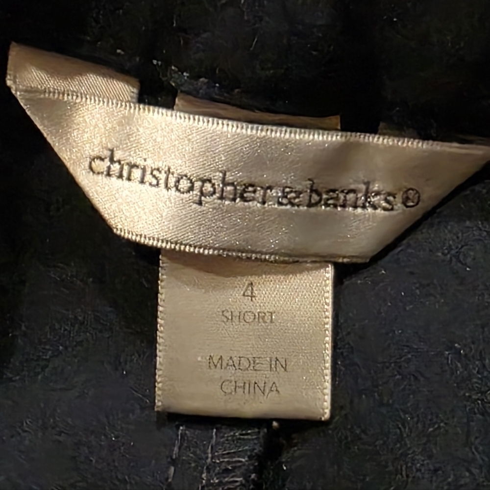 Christopher & Banks The Downtown Trousers, Navy Womens Size 4 SHORT - Picture 3 of 4